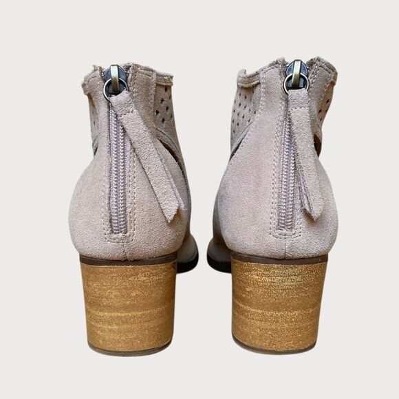Dirty Laundry Tessa Peep Toe Booties Women's Size 8.5/39 Split Suede Tan/Beige - Picture 9 of 14